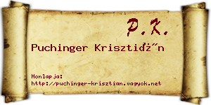 Puchinger Krisztián névjegykártya